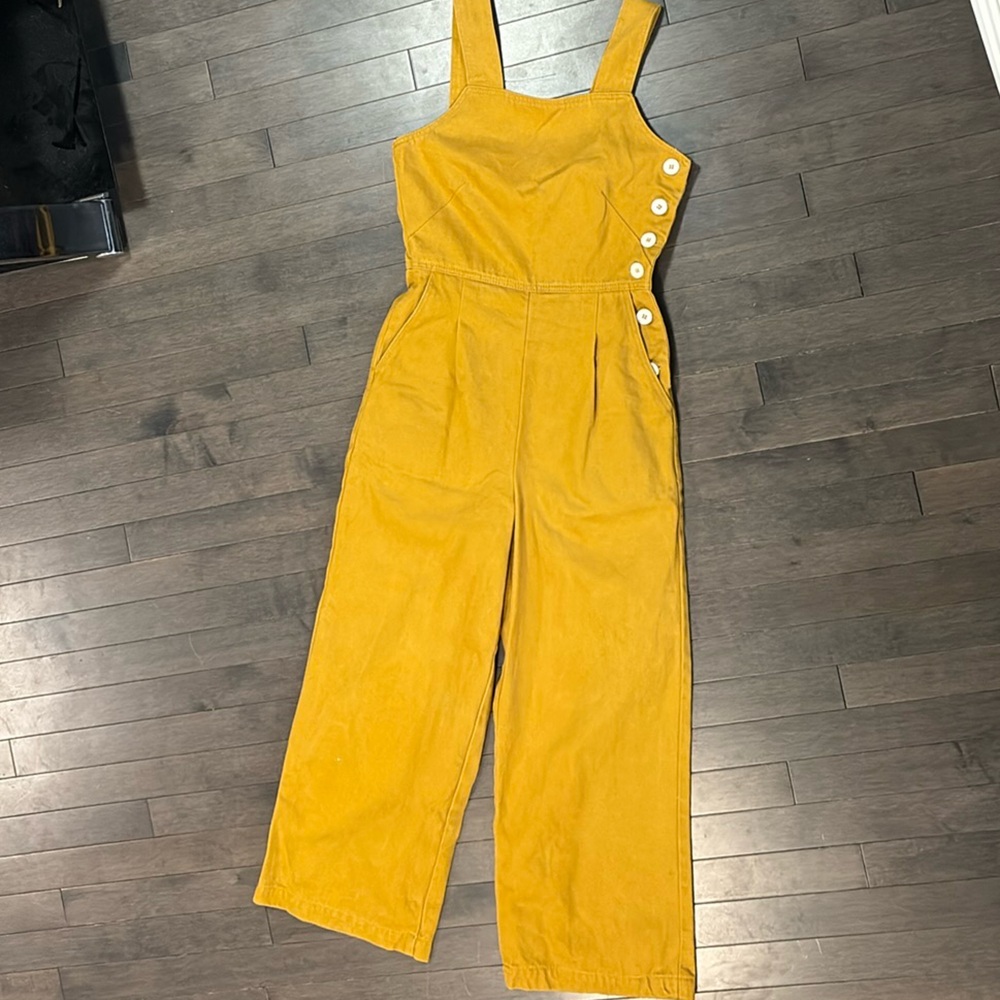 ASOS Mustard Yellow Overalls with Button Accent Women’s 6 - Picture 10 of 11